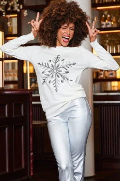 Cream Snowflake Silver Sequin Jumper -Winter Fashion Shop web 2310 47 a22tk505nl0001 a23bd012mc0005 47 128