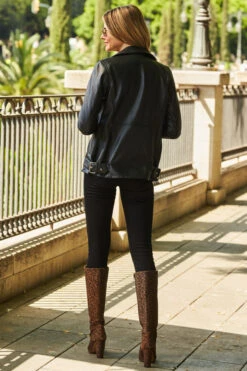 Black Longline Leather Biker Jacket 11 Black Longline Leather Biker Jacket -Winter Fashion Shop web 31 s22tj008rd0017 a22ol001bk0001 374