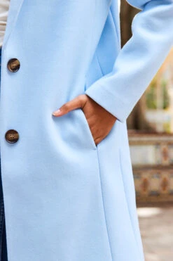 Powder Blue Single Breasted Coat -Winter Fashion Shop web 38 s23tj070blge01 a22ow007be0002 381