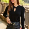 Black Twist Neck Detail Jumper