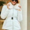Ivory Faux Fur Collar Padded Coat -Winter Fashion Shop web 44 s23ow014nl0006 083 1