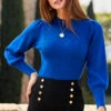 Cobalt Blue Gathered Sleeve Jumper 2 Cobalt Blue Gathered Sleeve Jumper -Winter Fashion Shop web 45 a20tk095be0001 068