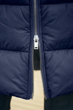 Navy Blue Faux Fur Trim Luxe Longline Padded Coat -Winter Fashion Shop web 58 s22ow009be 187 navy rt2