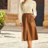 Tan Leather A-Line Skirt With Pockets -Winter Fashion Shop web 63 a20tk008nl0001 s22tj205bk0001 255 1