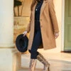 Camel Wool Mix Coat With Button Detail -Winter Fashion Shop web 64 a22ow018bn0002 0134