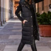 Black Longline Padded Hooded Gilet With Pockets -Winter Fashion Shop web 84 a21ow075bk0001 a20tk008bk0001 087