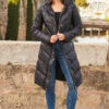 Black Longline Padded Coat With Hood -Winter Fashion Shop web 87 a22ow012bk0001 049