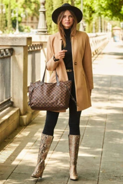 Camel Faux Wool Notch Neck Coat -Winter Fashion Shop web 90 a22ow008bn0002 049 1