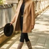 Camel Faux Wool Notch Neck Coat -Winter Fashion Shop web 90 a22ow008bn0002 143 1