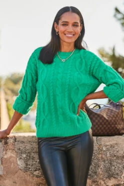 Jade Green Supersoft Cable Knit Jumper 9 Jade Green Supersoft Cable Knit Jumper -Winter Fashion Shop web rt 38 a22tv001bk0001 182