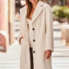 Ivory Relaxed Fit Longline Faux Fur Coat -Winter Fashion Shop web rt 82 a22ow062nl0006 246