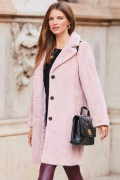 Soft Pink Super Cosy Faux Fur Coat