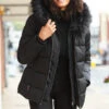 Black Faux Fur Trim Luxe Padded Coat -Winter Fashion Shop web s20ow012 5758515